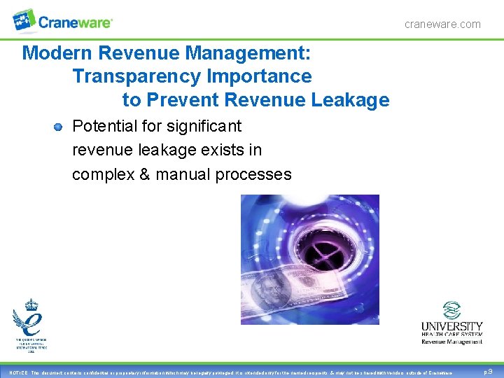 craneware. com Modern Revenue Management: Transparency Importance to Prevent Revenue Leakage Potential for significant