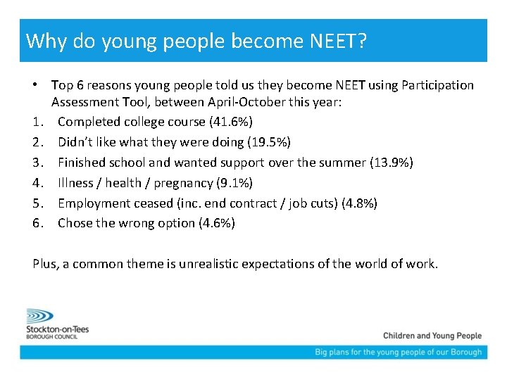 Why do young people become NEET? • Top 6 reasons young people told us