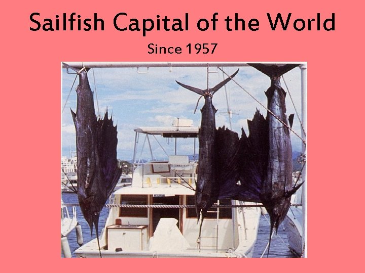 Sailfish Capital of the World Since 1957 Sailfish Capital of the World Since 1957