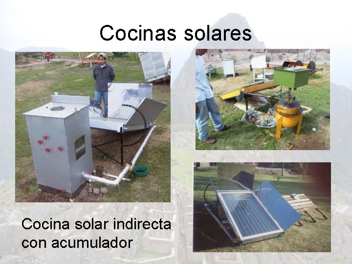 Cocinas solares Cocina solar indirecta con acumulador 