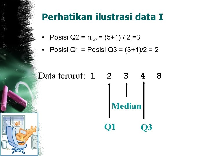 Perhatikan ilustrasi data I • Posisi Q 2 = n. Q 2 = (5+1)