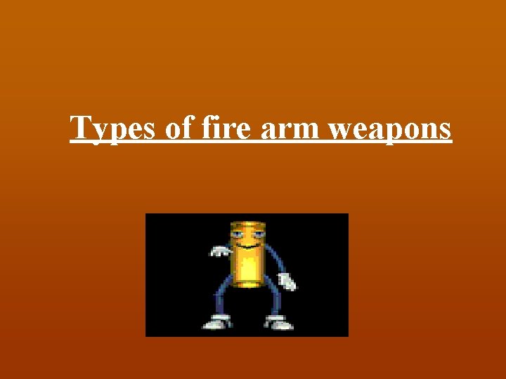 Types of fire arm weapons 