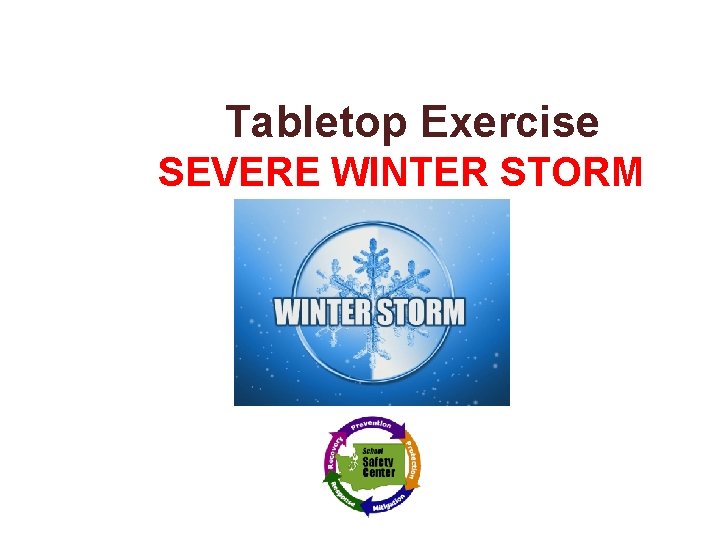 Tabletop Exercise SEVERE WINTER STORM Texas School Safety Center www. txssc. txstate. edu 