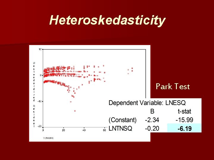 Heteroskedasticity Park Test 