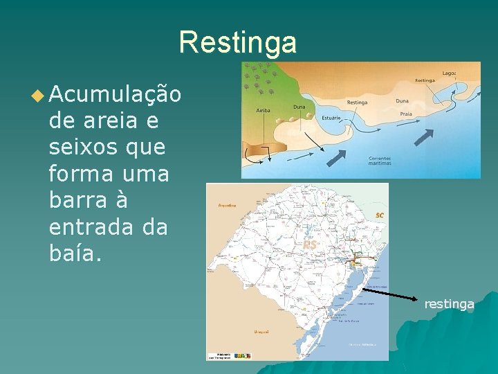 Restinga u Acumulação de areia e seixos que forma uma barra à entrada da Restinga u Acumulação de areia e seixos que forma uma barra à entrada da