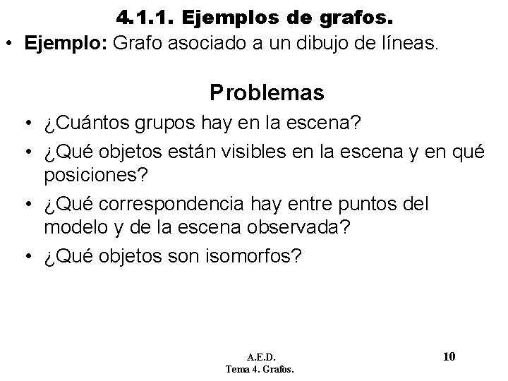 4. 1. 1. Ejemplos de grafos. • Ejemplo: Grafo asociado a un dibujo de 4. 1. 1. Ejemplos de grafos. • Ejemplo: Grafo asociado a un dibujo de