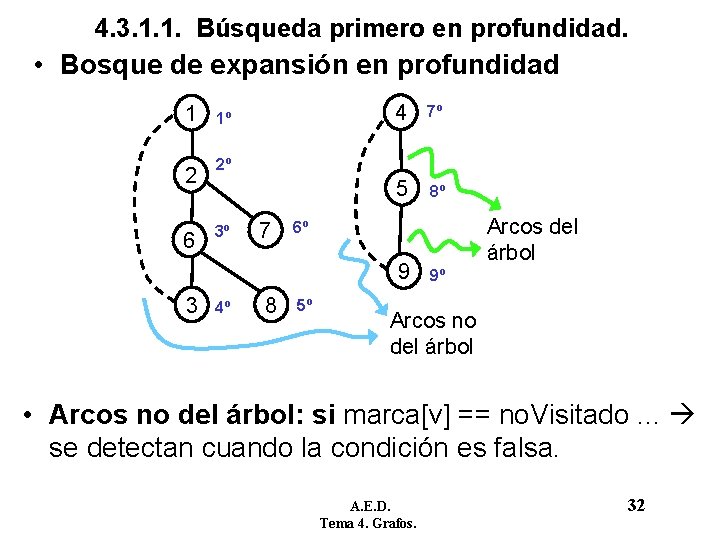 4. 3. 1. 1. Búsqueda primero en profundidad. • Bosque de expansión en profundidad 4. 3. 1. 1. Búsqueda primero en profundidad. • Bosque de expansión en profundidad