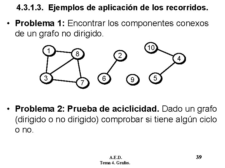 4. 3. 1. 3. Ejemplos de aplicación de los recorridos. • Problema 1: Encontrar 4. 3. 1. 3. Ejemplos de aplicación de los recorridos. • Problema 1: Encontrar
