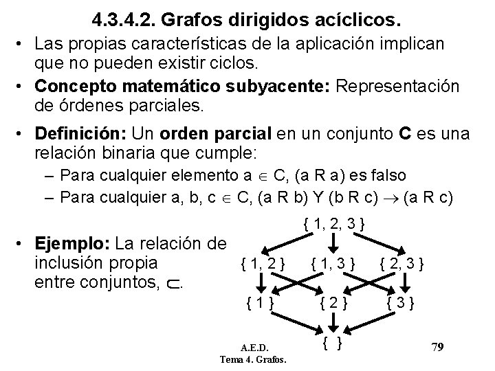 4. 3. 4. 2. Grafos dirigidos acíclicos. • Las propias características de la aplicación 4. 3. 4. 2. Grafos dirigidos acíclicos. • Las propias características de la aplicación