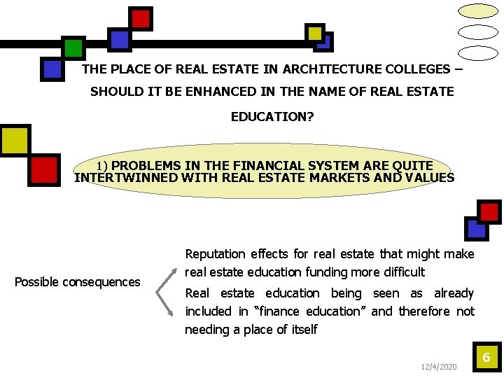 THE PLACE OF REAL ESTATE IN ARCHITECTURE COLLEGES – SHOULD IT BE ENHANCED IN