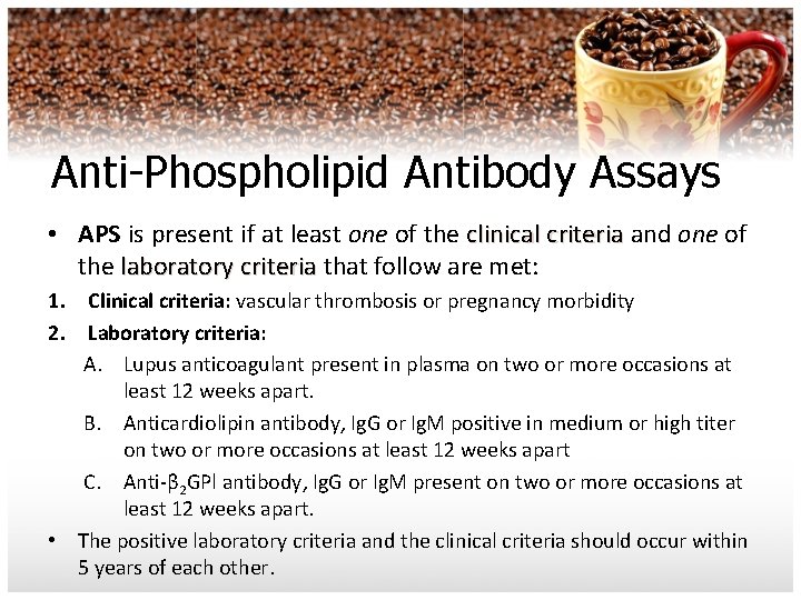 Tests for the Evaluation of Lupus Anticoagulants Islamic