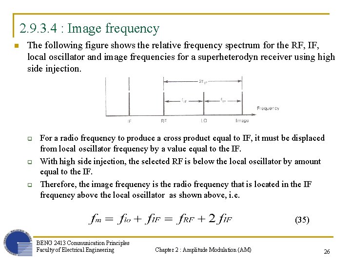 2. 9. 3. 4 : Image frequency n The following figure shows the relative