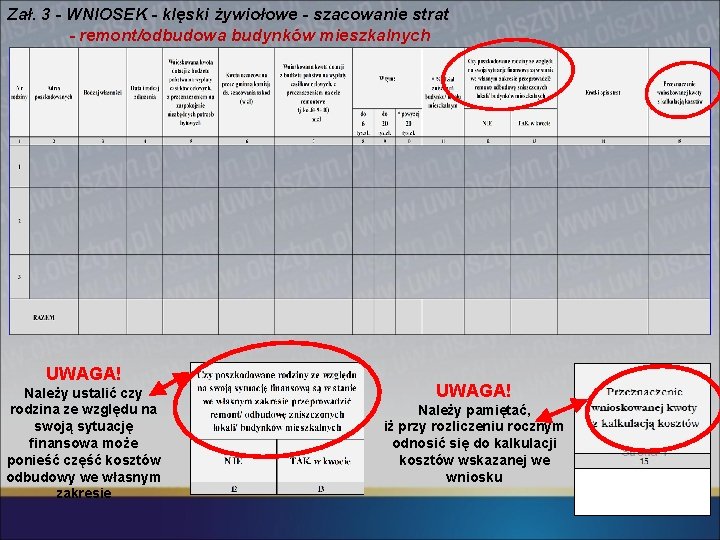 Zał. 3 - WNIOSEK - klęski żywiołowe - szacowanie strat - remont/odbudowa budynków mieszkalnych