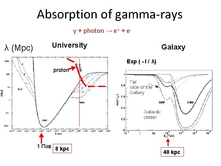 Absorption of gamma-rays γ + photon → e+ + e- λ (Mpc) University Galaxy