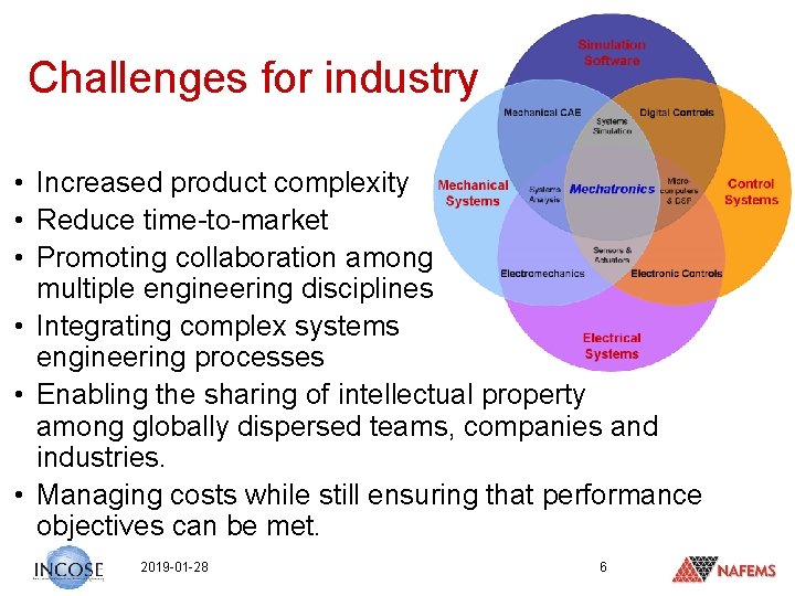 Challenges for industry • Increased product complexity • Reduce time-to-market • Promoting collaboration among