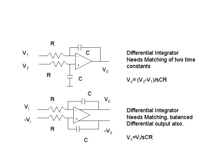 R V 1 - V 2 C + R C Vo= (V 2 -V