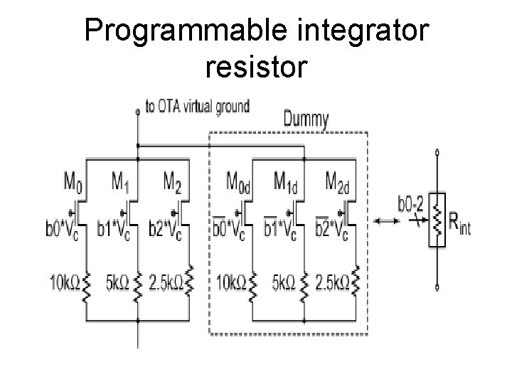 Programmable integrator resistor 