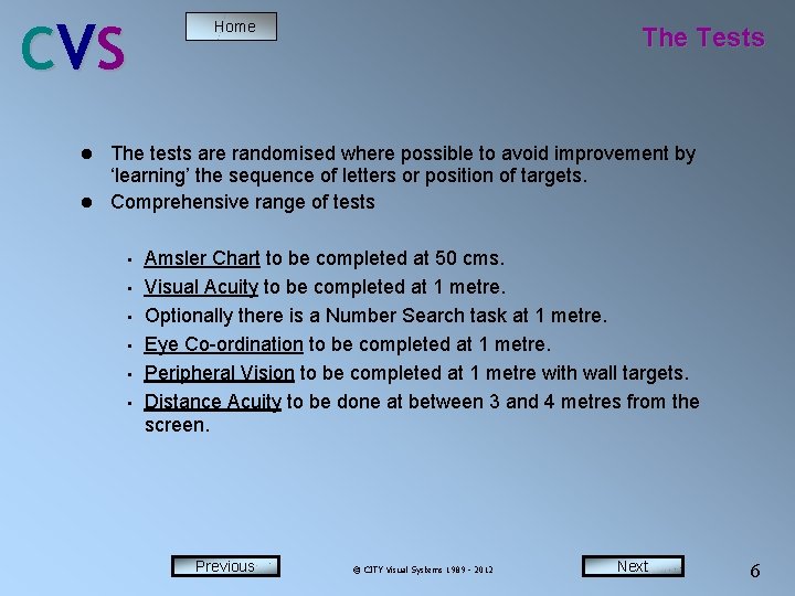 C VS Home The Tests The tests are randomised where possible to avoid improvement