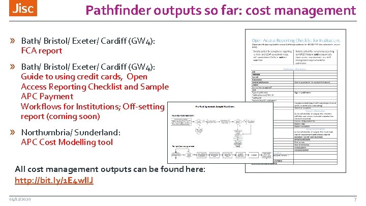 Pathfinder outputs so far: cost management » Bath/ Bristol/ Exeter/ Cardiff (GW 4): FCA