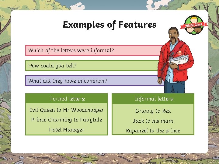 Examples of Features Which of the letters were informal? How could you tell? What