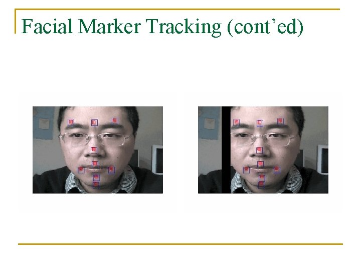 Facial Marker Tracking (cont’ed) 