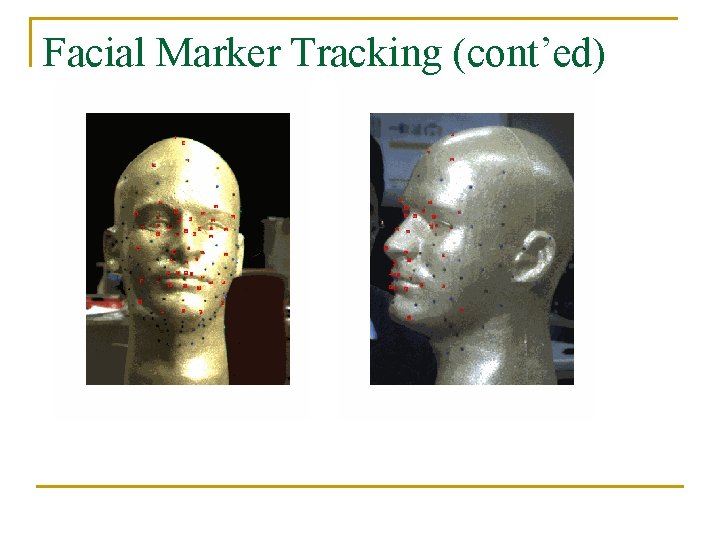 Facial Marker Tracking (cont’ed) 