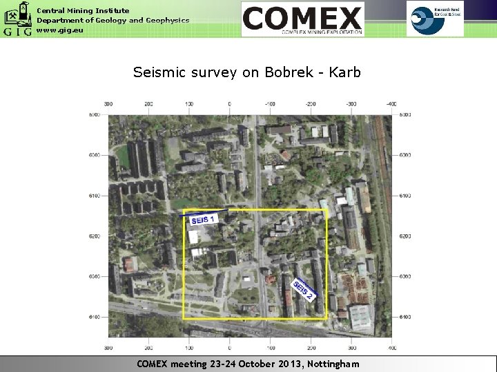 Central Mining Institute Department of Geology and Geophysics www. gig. eu Seismic survey on