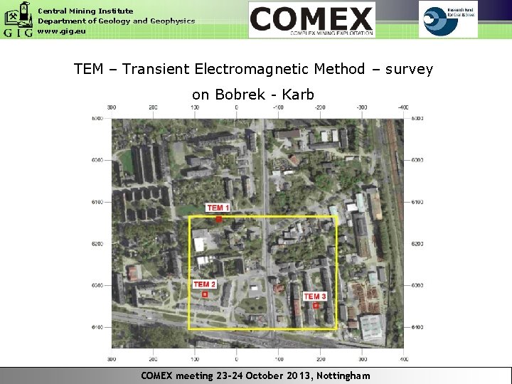 Central Mining Institute Department of Geology and Geophysics www. gig. eu TEM – Transient