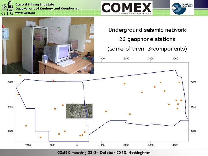 Central Mining Institute Department of Geology and Geophysics www. gig. eu Underground seismic network