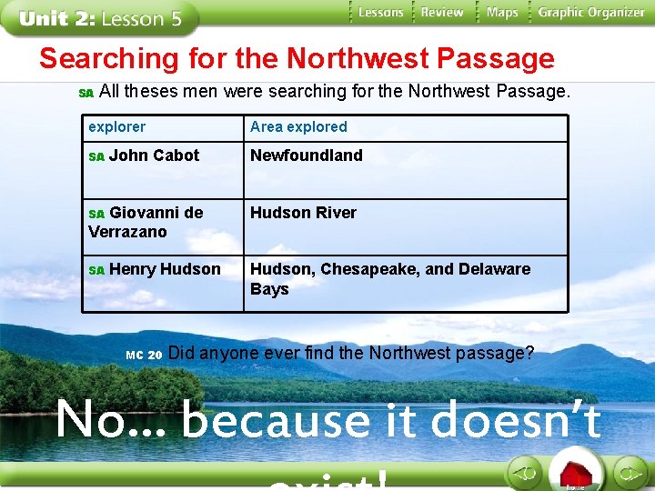 Searching for the Northwest Passage SA All theses men were searching for the Northwest