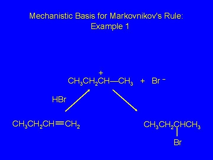 Mechanistic Basis for Markovnikov's Rule: Example 1 + CH 3 CH 2 CH—CH 3