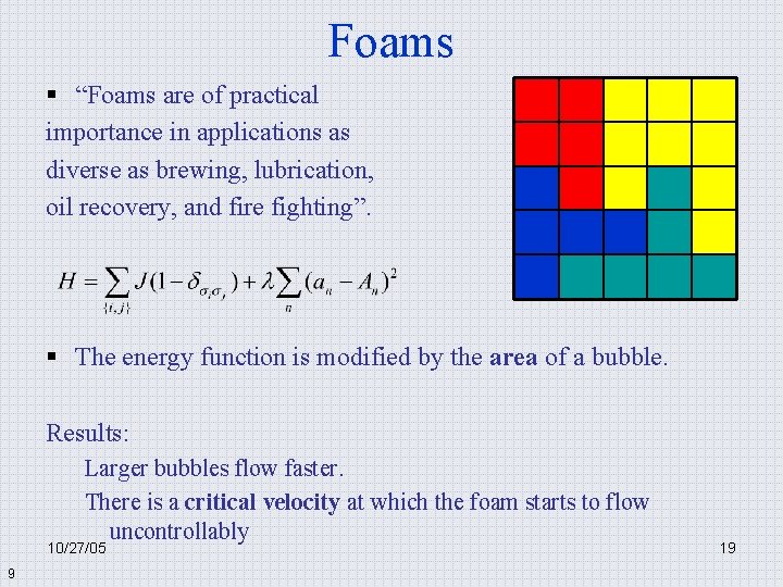 Foams § “Foams are of practical importance in applications as diverse as brewing, lubrication,