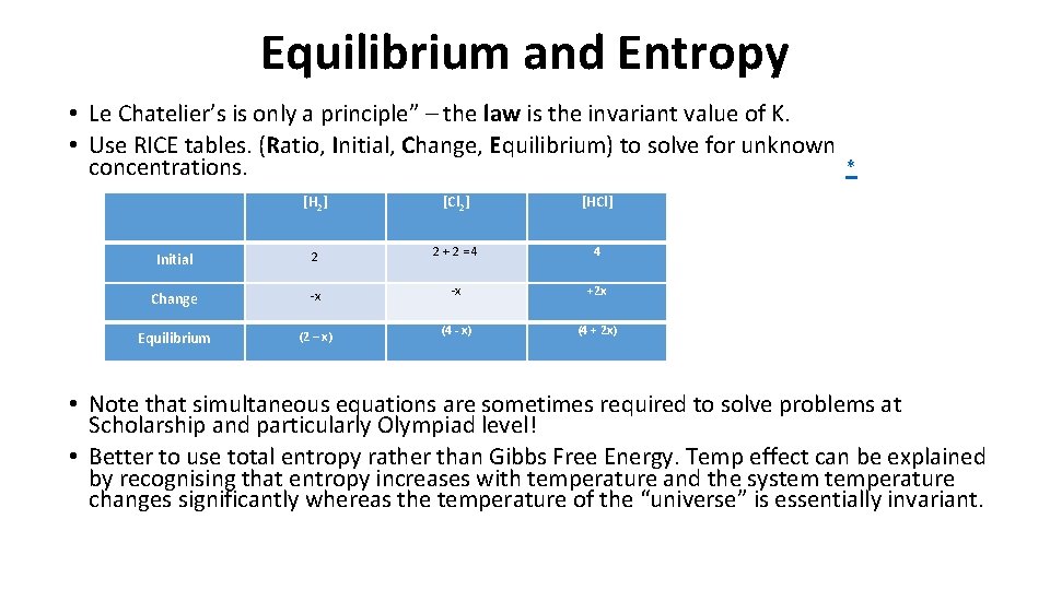 Equilibrium and Entropy • Le Chatelier’s is only a principle” – the law is Equilibrium and Entropy • Le Chatelier’s is only a principle” – the law is