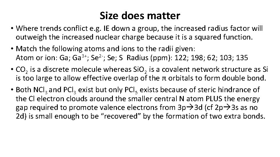 Size does matter • Where trends conflict e. g. IE down a group, the Size does matter • Where trends conflict e. g. IE down a group, the