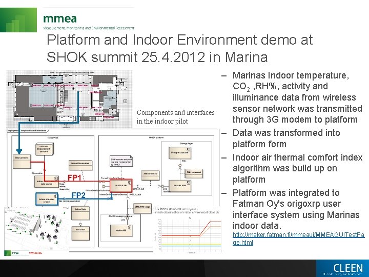 Platform and Indoor Environment demo at SHOK summit 25. 4. 2012 in Marina Components