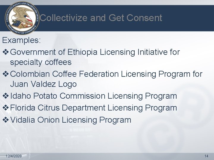 Collectivize and Get Consent Examples: v Government of Ethiopia Licensing Initiative for specialty coffees