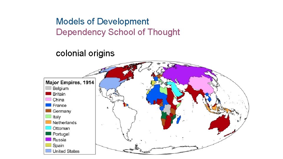 Models of Development Dependency School of Thought colonial origins 