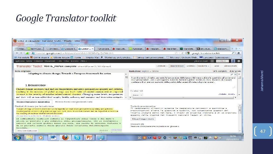 Johanna Monti Google Translator toolkit 47 