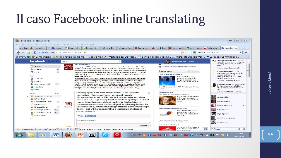 Johanna Monti Il caso Facebook: inline translating 56 