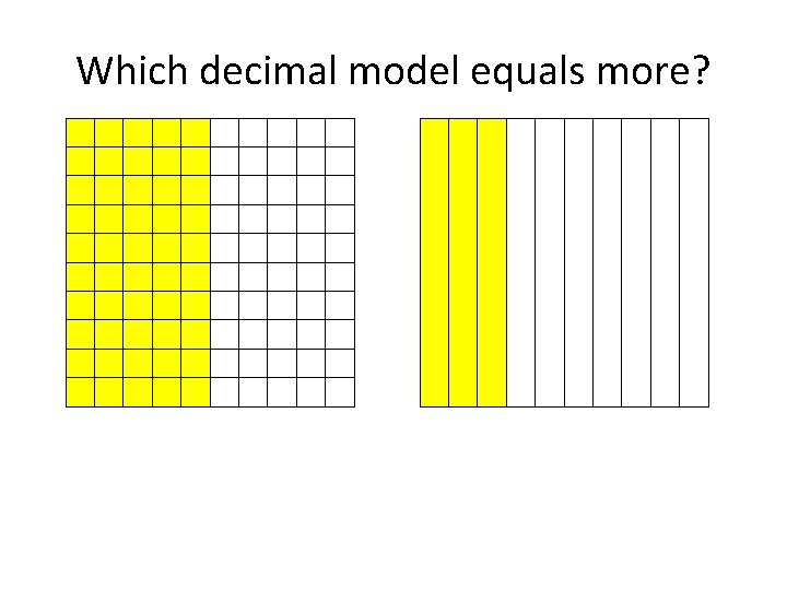 Which decimal model equals more? 