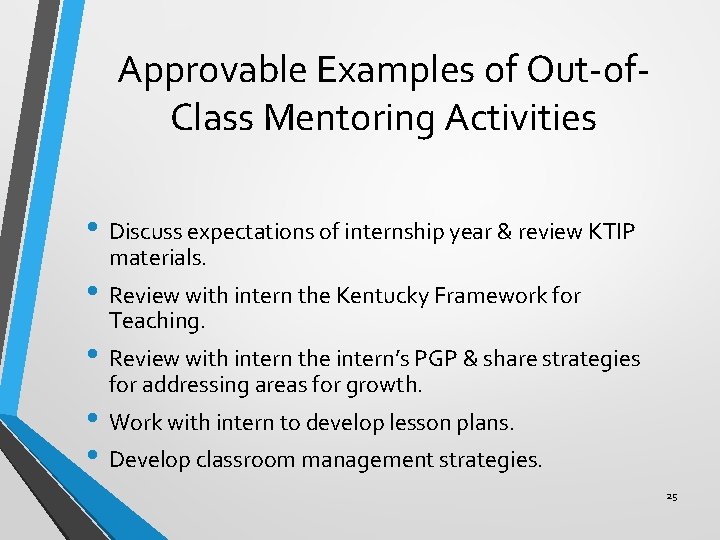 Approvable Examples of Out-of. Class Mentoring Activities • Discuss expectations of internship year &
