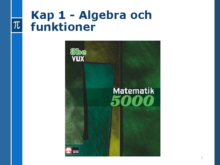 Kap 1 - Algebra och funktioner 1 