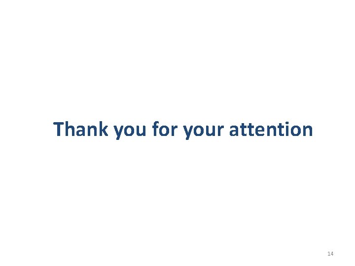 Thank you for your attention 14 