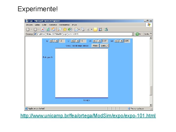 Experimente! http: //www. unicamp. br/fea/ortega/Mod. Sim/expo-101. html 