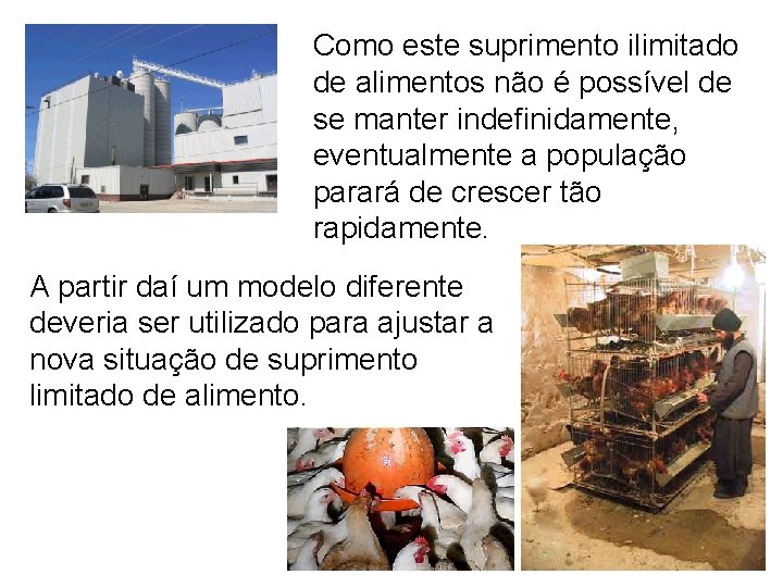 Como este suprimento ilimitado de alimentos não é possível de se manter indefinidamente, eventualmente