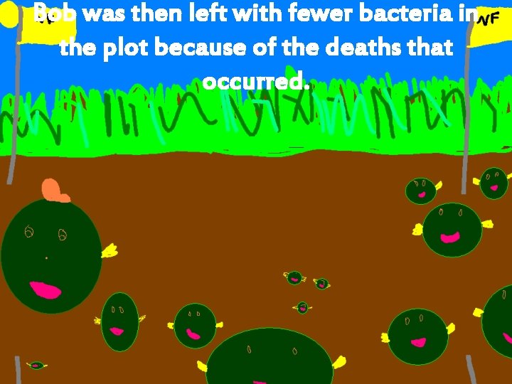 Bob was then left with fewer bacteria in the plot because of the deaths