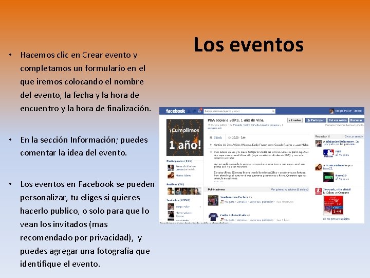  • Hacemos clic en Crear evento y completamos un formulario en el que