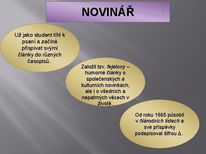 NOVINÁŘ Už jako student tíhl k psaní a začíná přispívat svými články do různých
