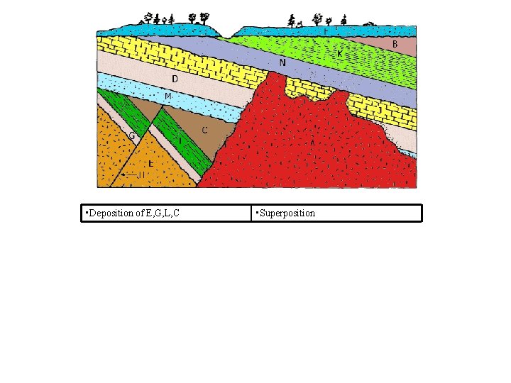 • Deposition of E, G, L, C • Superposition • Deposition of E, G, L, C • Superposition