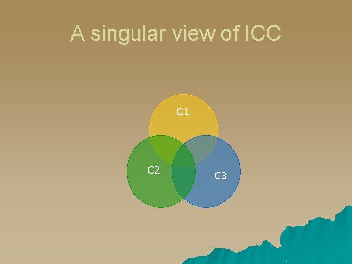 A singular view of ICC C 1 C 2 C 3 